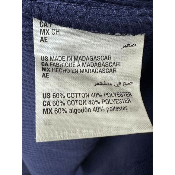 Club Room Men's Thermal Henley Shirt - Navy Blue Small - Picture 4 of 5